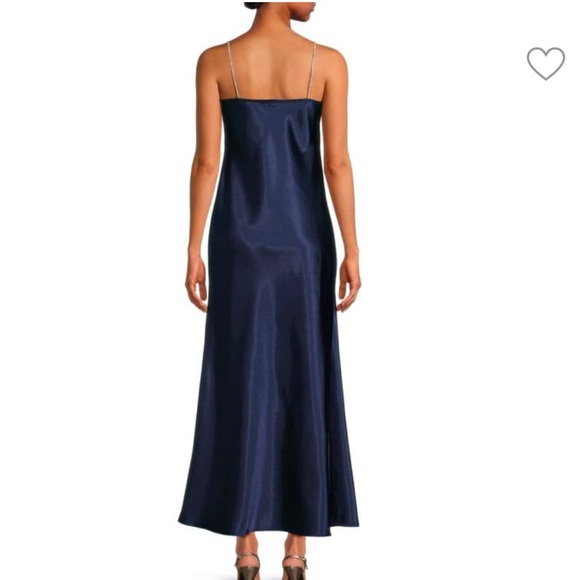 The Fashion Poet Faux Crystal Satin Maxi Slip Dress - Picture 2 of 4